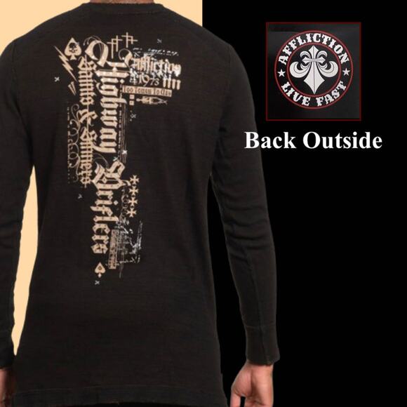Affliction Highway Drifters Long Sleeves Reversible Thermal Size 3X - Picture 7 of 11